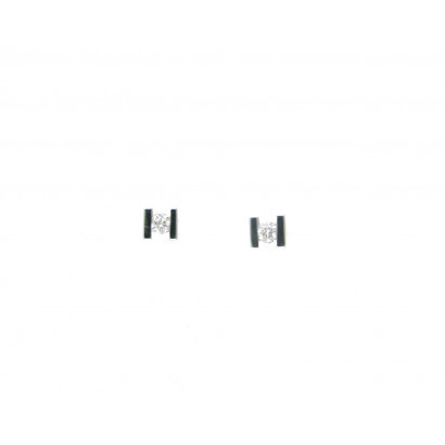 Arracades or blanc i brillants 0,12k - BR2103-2P