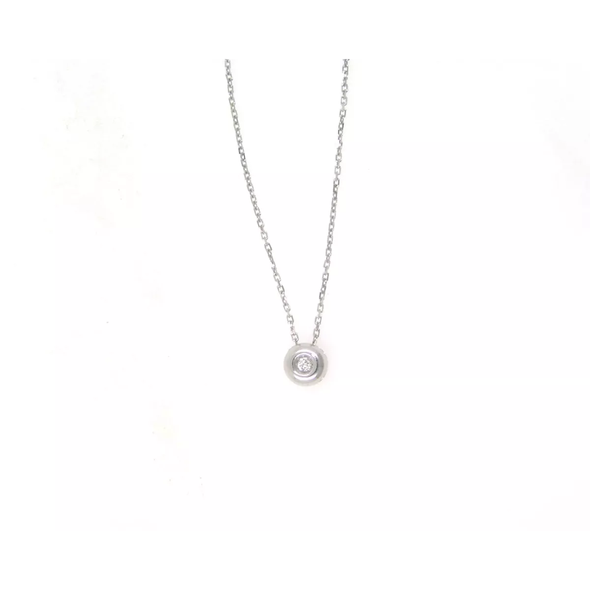 Colgante oro blanco 18klts y brillante 0.014k - BR1973-0CCAB