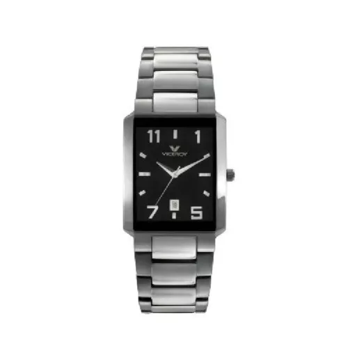 Rellotge viceroy quadrat esfera negra cadena acer - 47569-55