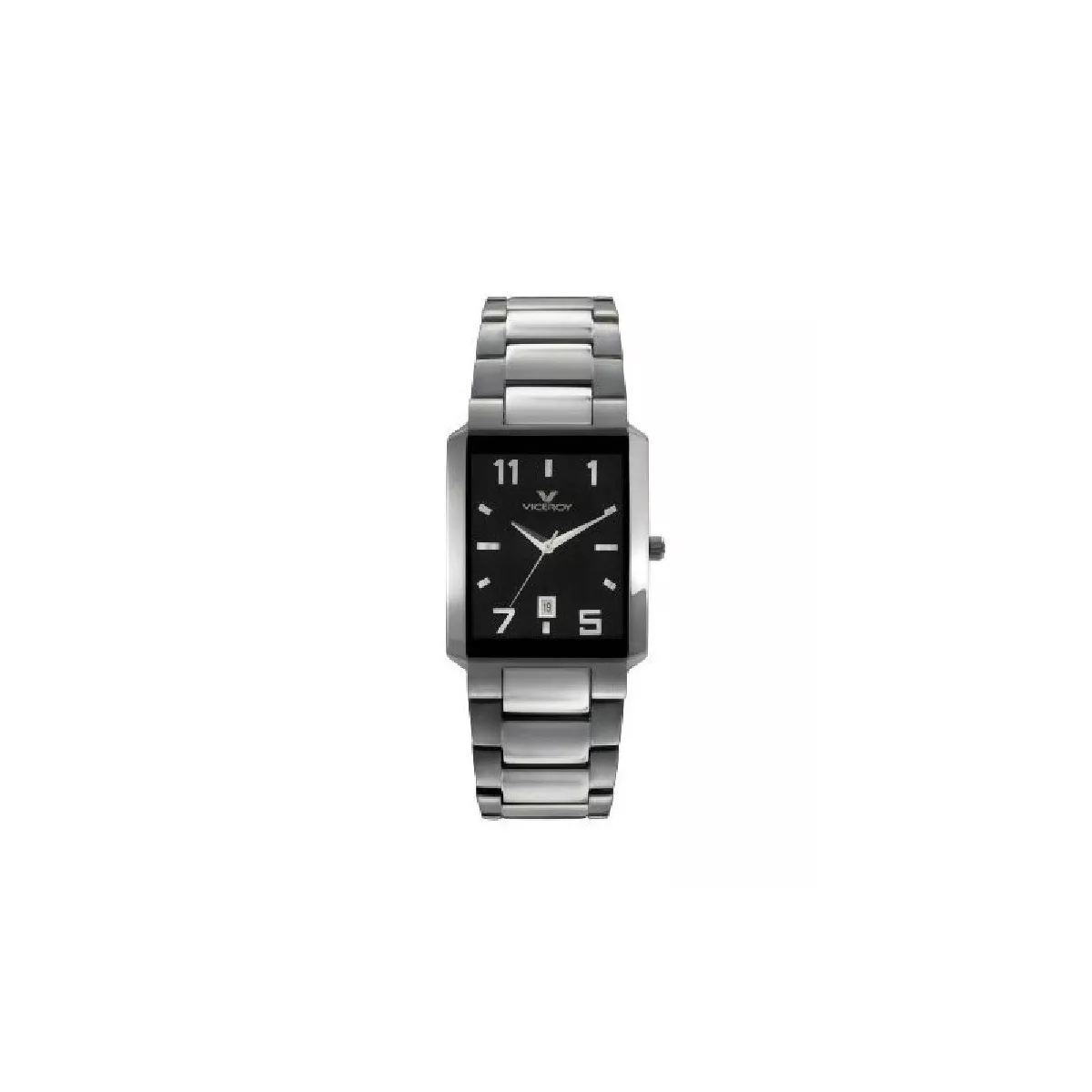Reloj viceroy cuadrado esfera negra cadena acero - 47569-55