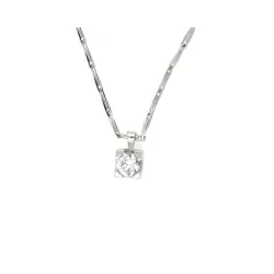 Colgante oro blanco 18klts 1 brill-0.50k con cadena  - P.GC-051