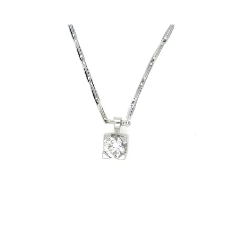 Colgante oro blanco 18klts 1 brill-0.50k con cadena  - P.GC-051