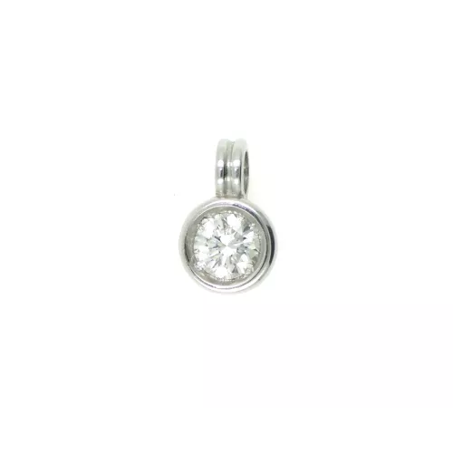 Colgante oro blanco 18ktes redondo 1 bri-0.30k - 22445-V