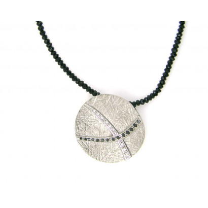 Penjoll or blanc 18k brill-negres 0.43k - M57531B