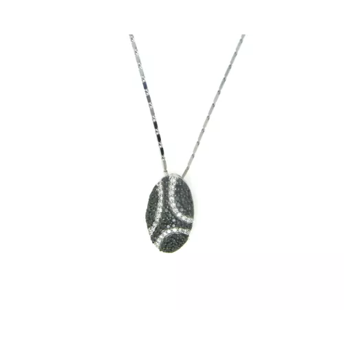 Penjoll oval or blanc 18k bri.negres 0.50k - F66/01705CG