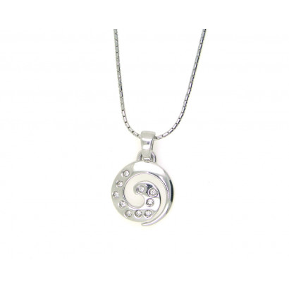 Penjoll or blanc rodo brillants i cadena - J0755