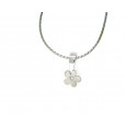 Colgante flor oro blanco 18k 1 brillante y cadena  - GAR0710256.2