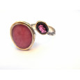 Anell G.Styliano plata or i rodolita i turmalina rosa - ASP1377/D