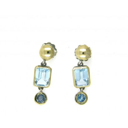 Arracades G.Styliano plata or topaç blau - BSP1529