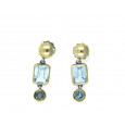 Pendientes G.Styiano plata oro topacio azul - BSP1529 Pendientes G.Styiano plata oro topacio azul - BSP1529