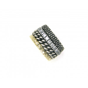 Anillo G.Styliano plata oro y circon - AR4