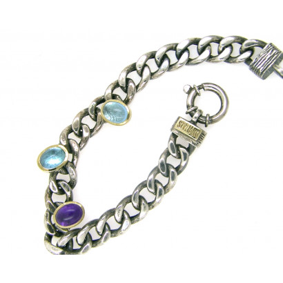 Polsera G.Styliano plata or amatista topaç blau - PSP1322/TAL