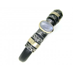 Pulsera G.Styliano plata oro piedra luna