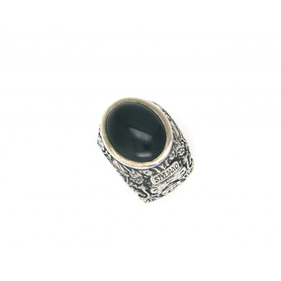 Anillo G.Styliano plata onix - AST6019