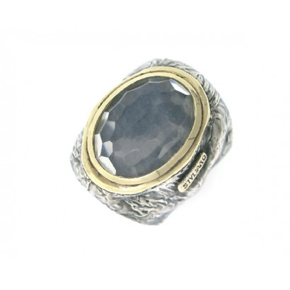 Anillo G.Styliano plata oro cristal roca - ATO6517