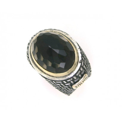 Anillo G.Styliano plata oro cuarzo fume - ATO6518F