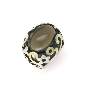 Anillo G.Styliano plata oro topacio fume - PO507
