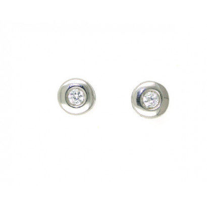 Arracades boto or blanc zircon - M-2123064B