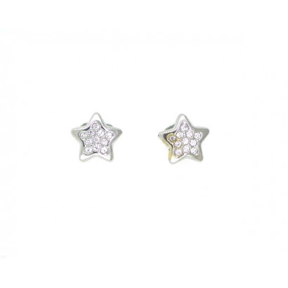Arracades boto or blanc zircon - M-620902B