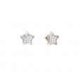 Arracades boto or blanc zircon - M-620902B Arracades boto or blanc zircon - M-620902B