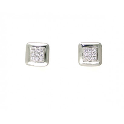 Arracades boto or blanc zircon - M-2133017BP