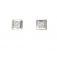 Arracades boto or blanc zircon - M-2133017BP
