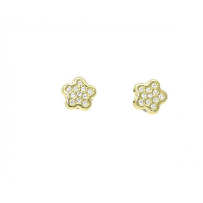 Arracades or groc zircon flor - M-620892