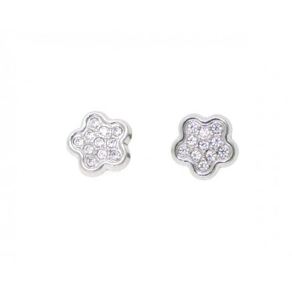 Arracades or blanc zircon flor - M-620822B