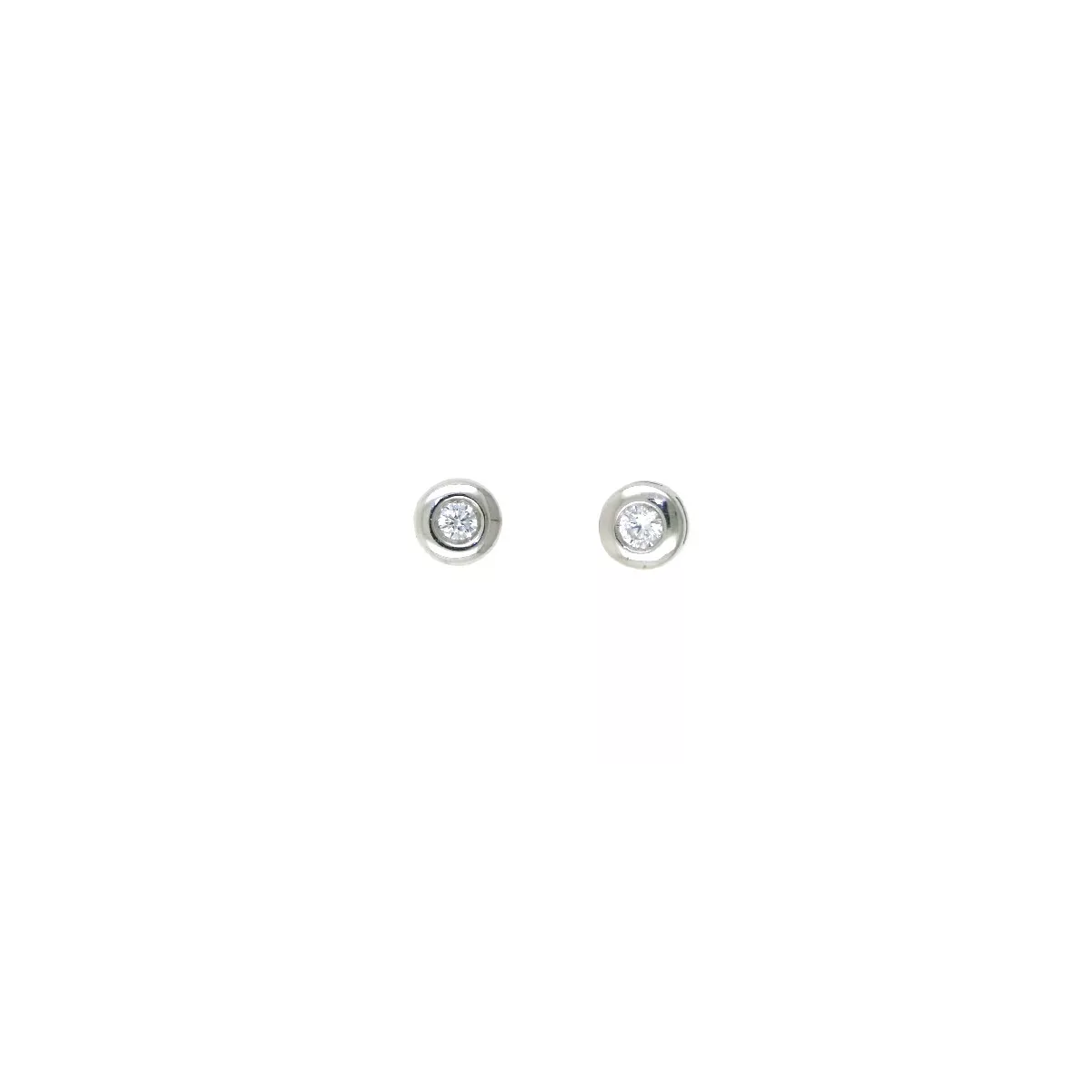 Pendientes oro blanco circon - M-2123063B