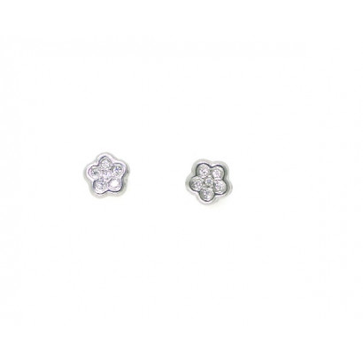 Arracades or blanc zircon flor - M-601332B