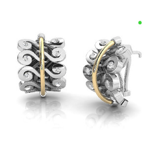 Pendientes Bohemme plata oro circon blanco - 5SAH001E