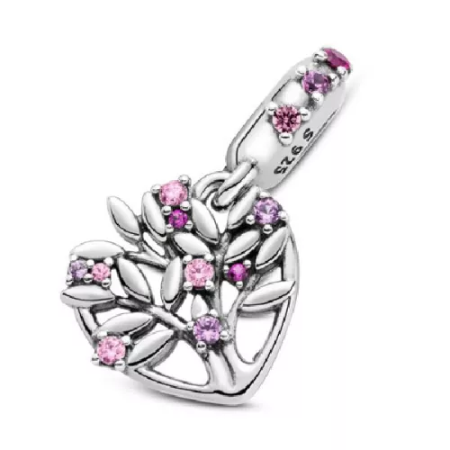 Charm Pandora plata arbol de la vida circon rosa - 799153C01