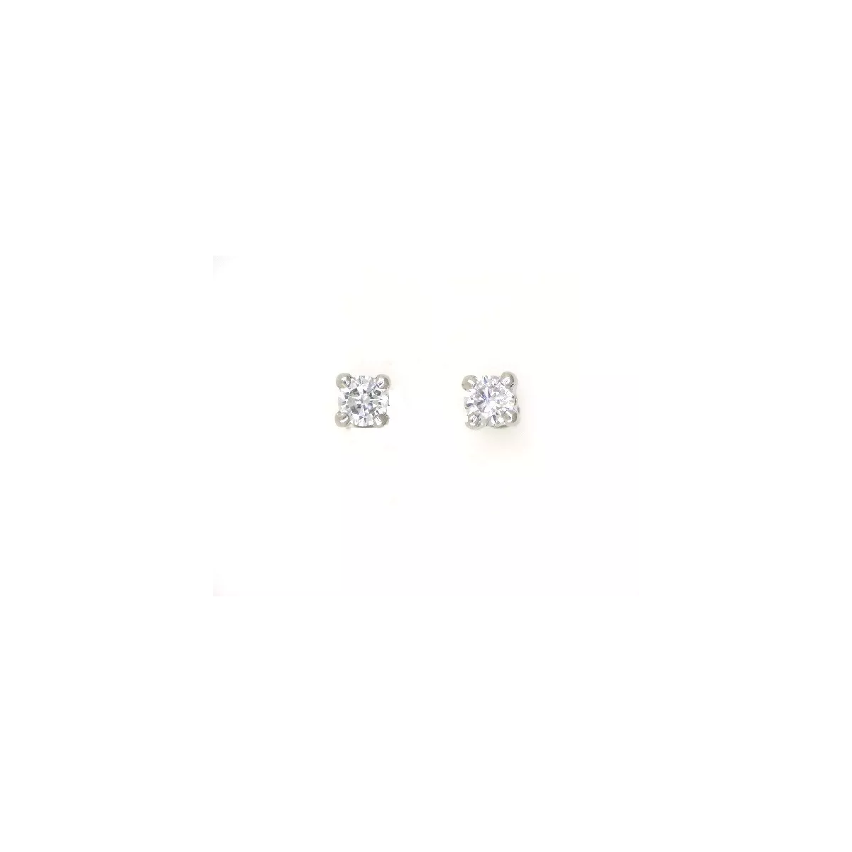 Pendientes boton oro blanco circon - M-600012B