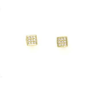 Pendientes boton oro amarillo circon - M-601342