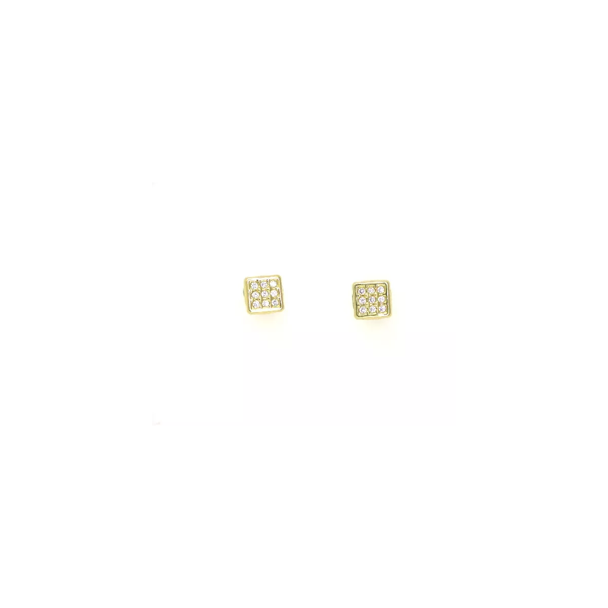 Pendientes boton oro amarillo circon - M-601342