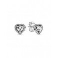 Pendientes Pandora plata circon corazon  - 298427C01