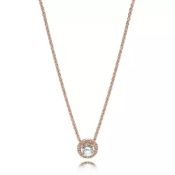 Collar Pandora plata rose circon cadena 45cm - 386240CZ-45