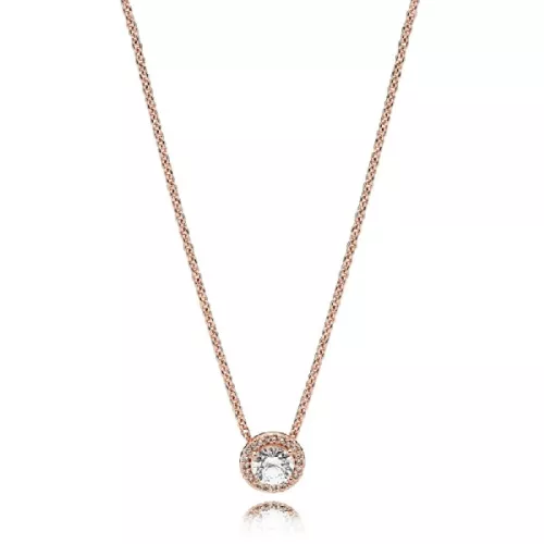 Collar Pandora plata rose circon cadena 45cm - 386240CZ-45