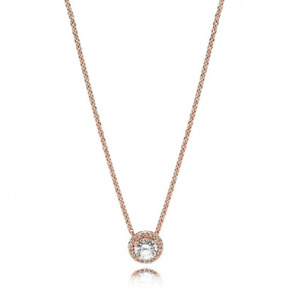 Collar Pandora plata rose zircon cadena 45cm - 386240CZ-45