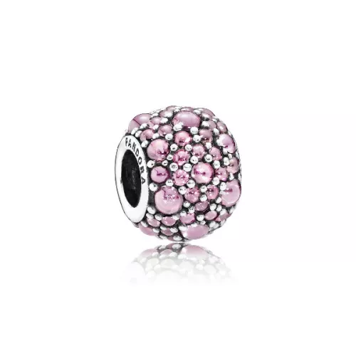 Charm plata pave zircon rosa - 791755PCZ