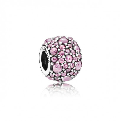 Charm plata pave zircon rosa - 791755PCZ