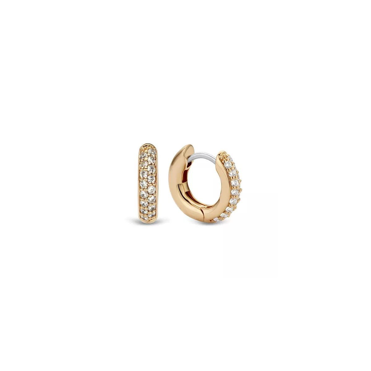 Pendientes plata ti sento rose gold circon diametro 14mm - 7210ZR