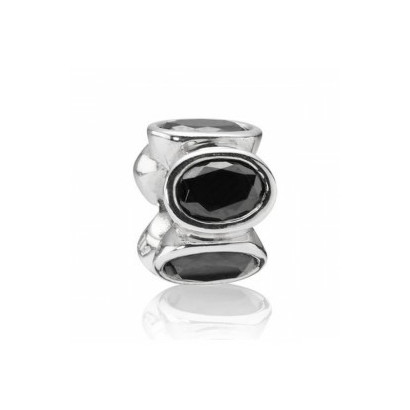 Charm plata zircon negre - 790311CZK