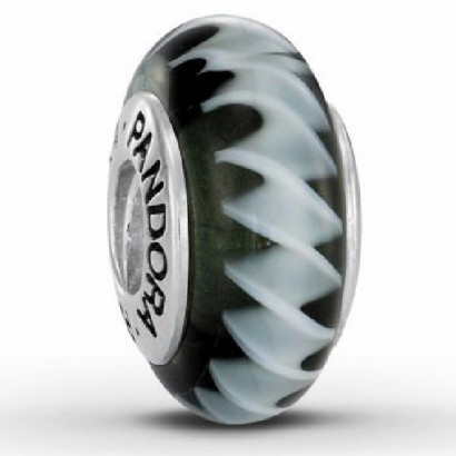 Charm plata murano negre i blanc - 790601
