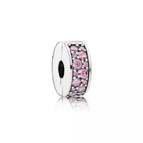 Clip Pandora plata zircon rosa - 791817PCZ
