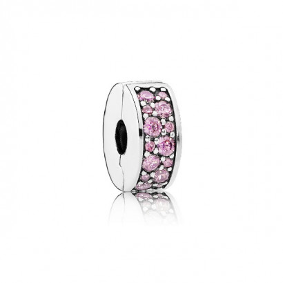 Clip Pandora plata zircon rosa - 791817PCZ