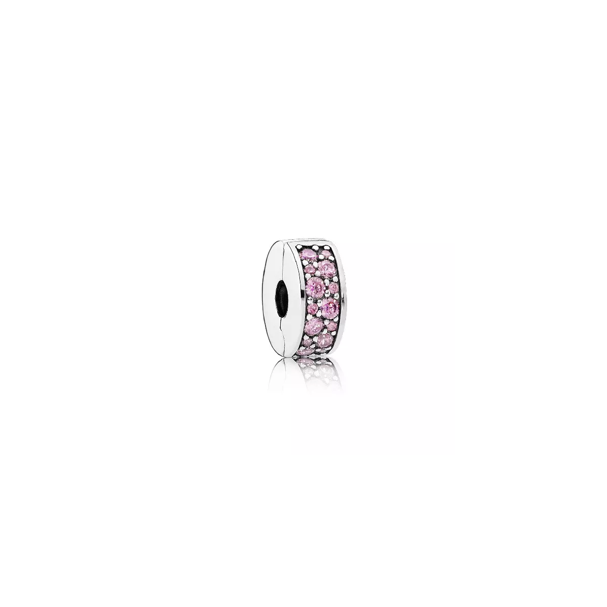 Clip Pandora plata zircon rosa - 791817PCZ