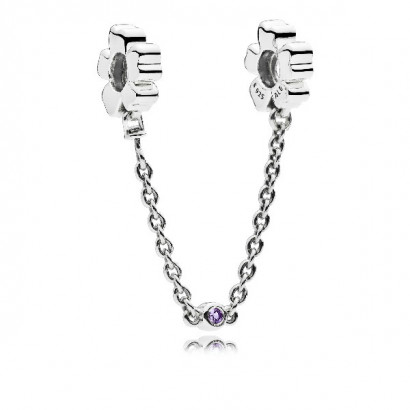 Cadena seguretat plata floral - 797090NRP-05