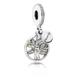 Charm plata or circon arbol familia - 791728CZ