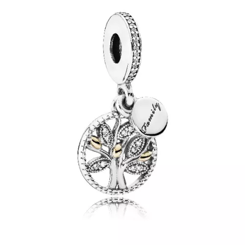 Charm plata or zircon arbre familia - 791728CZ